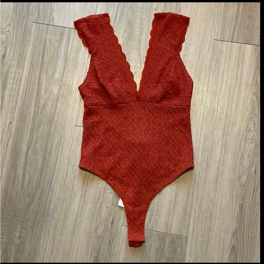 Women’s Free People Copper Lace Thong Bodysuit Size XS